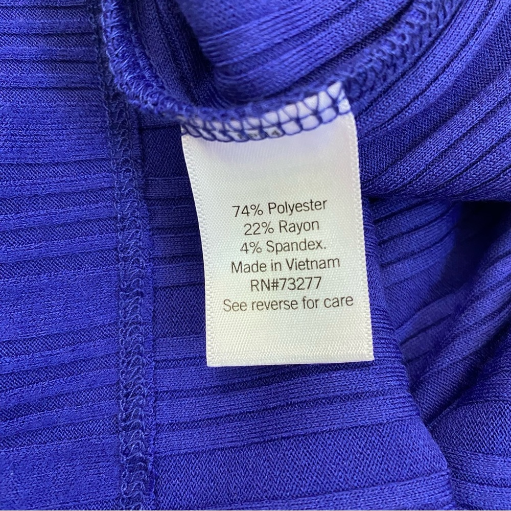 NINE WEST Midi Blue Ribbed Dress - Picture 4 of 6